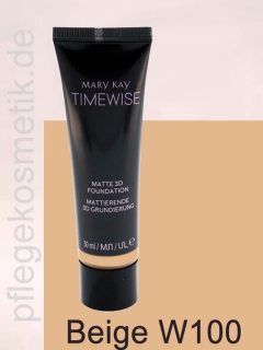 Mary Kay TimeWise Matte 3D Foundation, Beige W 100 Mary Kay TimeWise Matte 3D Foundation, Beige W 100