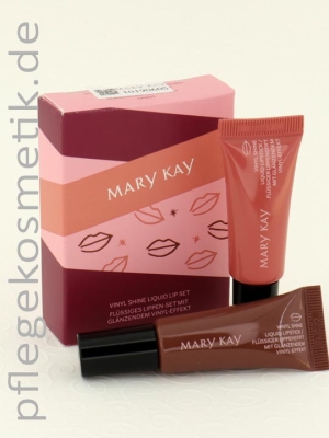 Mary Kay Vinyl Shine Liquid Lip Set Glowing Neutral + Brilliant Brown
